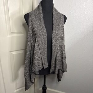 Gap Wool Alpaca Waterfall Cardigan Vest Small Gray Open Front Draped Shawl